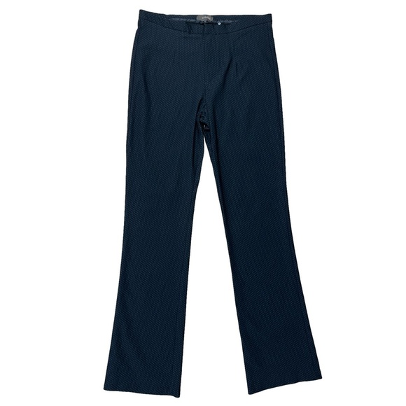 Crosby Navy Stretch Pants Geometric Dot Pattern Workwear Chic Smart Casual - 6 - Picture 1 of 11